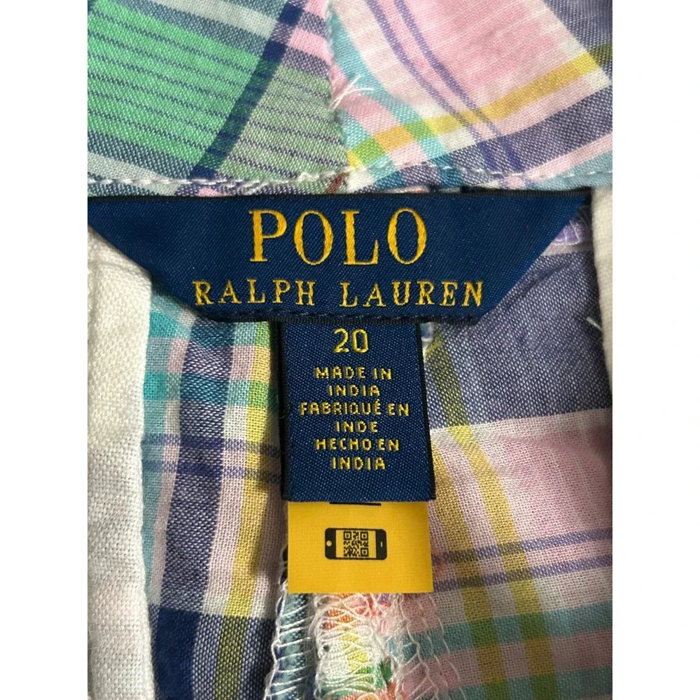 NEW Polo Ralph Lauren Boys Nantucket Patchwork Madras Plaid Shorts Size 20